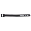 Sescom Hook and Loop Cable Wrap 12mm x 180mm Black with White Logo - 2500 Pack
